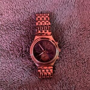Men's Swatch Masterglass YCG412G Rose Gold Watch